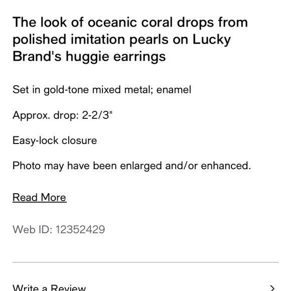 Lucky Brand Gold-Tone Imitation Pearl & Coral Drop Earrings - Picture 3 of 5